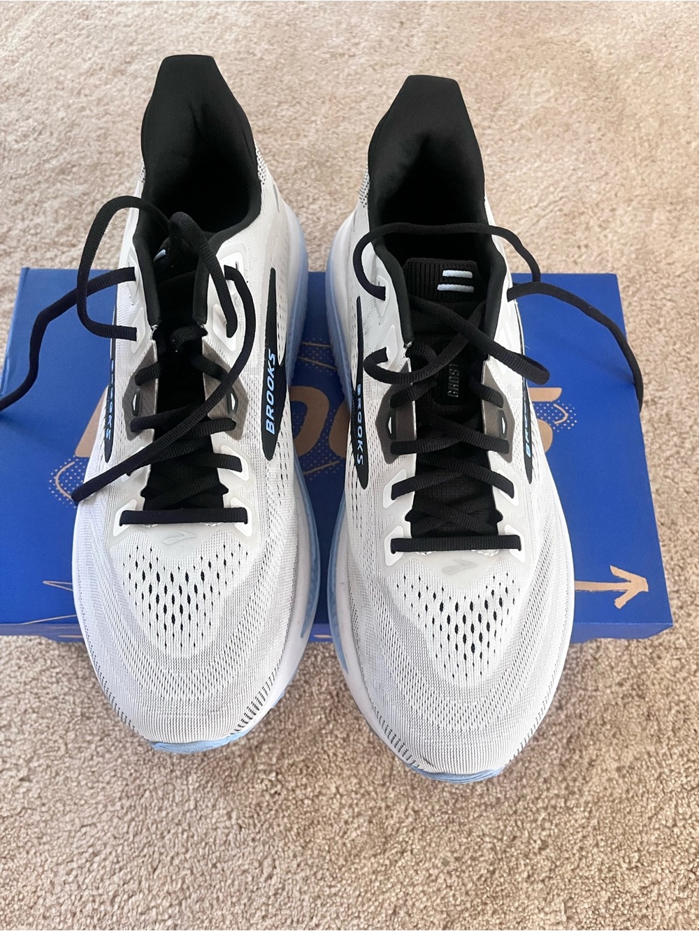 Brooks Men’s White Athletic Running Shoes with Black Details